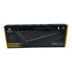 Corsair K55 RGB Wired Gaming Keyboard - Black New Open Box RGP0031‎